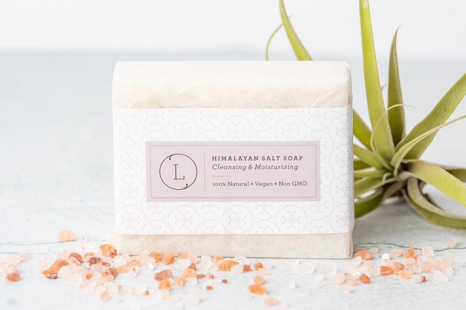2x Himalayan Salt Soap Bar, Natural Unscented Soap, Vegan Handmade Soap